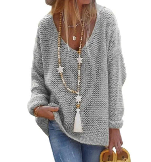 #I-Cozy V-Neck Knit Sweater - Swamp's Store